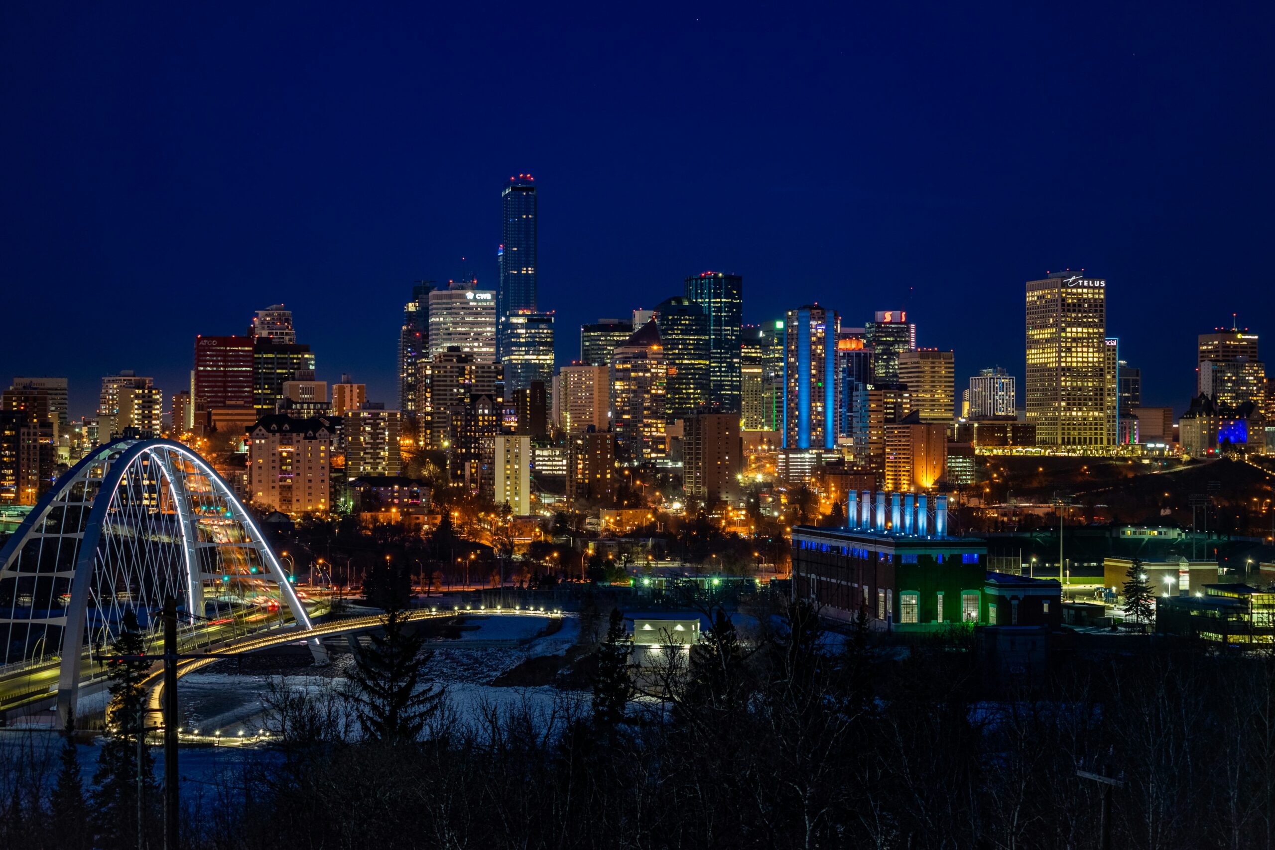 Edmonton skyline at night